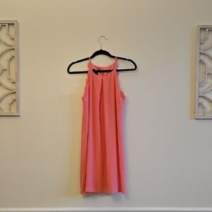 Coral Scalloped Sleeveless Dress